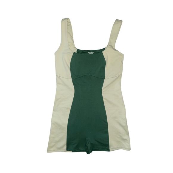 REFORMATION Adelyn Eco Stretch Short Romper Jumpsuit green/lime Size Large NWT - Picture 1 of 3